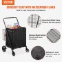 VEVOR Shopping Trolley Shopping Trolley Foldable 150.5 kg Loadable Shopping Trolley Hand Trolley Multifunctional 600D Oxford Fabric Shopping Trolley Foldable for Laundry, Grocery, Camping Tools etc.