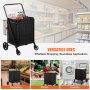 VEVOR Opvouwbare boodschappentrolley, laadvermogen 95,3 kg, multifunctionele handkar, 600D Oxford-stof, opvouwbare boodschappentrolley voor wasgoed, boodschappen, kampeergereedschap etc.