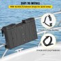 VEVOR T-Top Storage Bag, for 6 Type II Life Jackets, with a Boat Trash Bag, 600D Oxford Fabric Life Vests Storage Bag for Most T-Top Boats, Bimini Tops and Pontoon Tops (Life Jackets not Included)