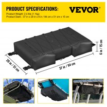VEVOR T-Top Storage Bag, for 6 Type II Life Jackets, with a Boat Trash Bag, 600D Oxford Fabric Life Vests Storage Bag for Most T-Top Boats, Bimini Tops and Pontoon Tops (Life Jackets not Included)