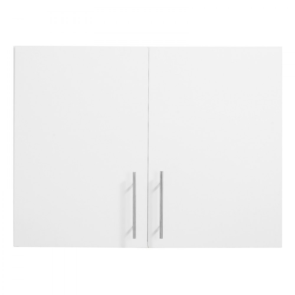 VEVOR Laundry Room Wall Cabinet, 2-Tier Wall Mounted Hanging Cabinet with Adjustable Shelf, 32 in Cupboard Storage with 2 Doors, for Bathroom, Kitchen, Laundry, 16 x 32 x 24 in (D x W x H), White