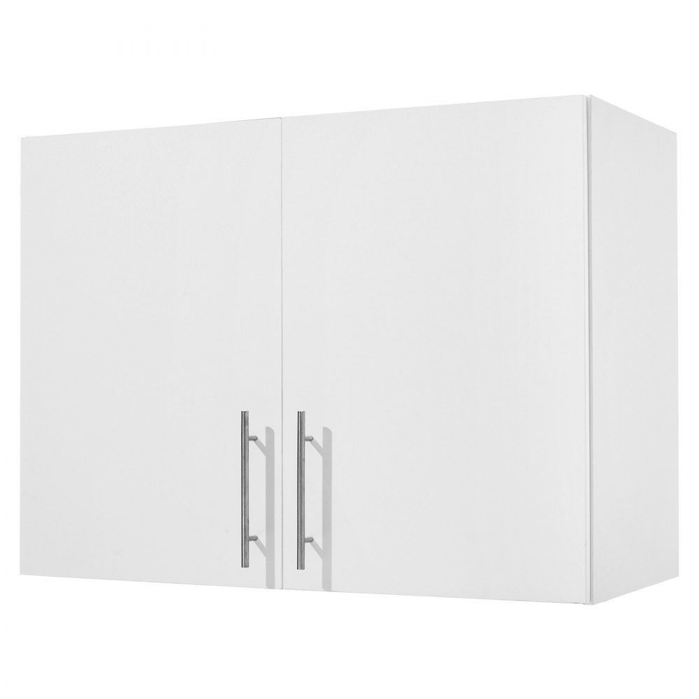 VEVOR Laundry Room Wall Cabinet, 2-Tier Wall Mounted Hanging Cabinet with 2 Doors, Cupboard Organizer with Adjustable Shelf, for Bathroom, Kitchen, Garage, Laundry, 16 x 32 x 24 in (D x W x H), White