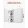 VEVOR Laundry Room Wall Cabinet, 2-Tier Wall Mounted Hanging Cabinet with 2 Doors, Cupboard Organizer with Adjustable Shelf, for Bathroom, Kitchen, Garage, Laundry, 16 x 32 x 24 in (D x W x H), White