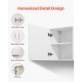 VEVOR Laundry Room Wall Cabinet, 2-Tier Wall Mounted Hanging Cabinet with 3 Doors, Cupboard Organizer with Adjustable Shelf, for Kitchen, Garage, Laundry, 12.44 x 54 x 20.31 in (D x W x H), White