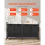 VEVOR 4 Section Laundry Sorter, Large Laundry Hamper with Metal Frame and Wooden Tabletop, Freestanding Storage Organizer Baskets with Pull-Out 600D Oxford Cloth Bags for Dirty Clothes, Bathroom