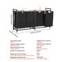 VEVOR 4 Section Laundry Sorter, Large Laundry Hamper with Metal Frame and Wooden Tabletop, Freestanding Storage Organizer Baskets with Pull-Out 600D Oxford Cloth Bags for Dirty Clothes, Bathroom
