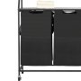 VEVOR 2 Tiers Laundry Sorter, Tall Laundry Hamper with Metal Frame and Wooden Tabletop, 2 Section Rolling Basket Organizer Storage with Ladder Shelves and 600D Oxford Cloth Bags for Dirty Clothes