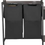 VEVOR 3 Tiers Laundry Sorter with Rack, Tall Laundry Hamper with Shelves and Drawers, 2 Section Freestanding Hanging Rack Storage with 600D Oxford Cloth Bags and Ladder Shelves for Dirty Clothes
