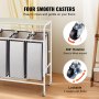 VEVOR laundry trolley commercial laundry sorter, 23 kg loadable laundry collector laundry trolley with ironing board, laundry separator rollable, mobile laundry sorting system laundry container laundry cabinet