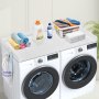 VEVOR Wasmachine- en drogerblad, 1370 x 700 x 69 mm, houten blad, waterbestendige wasmachinehoes met antislippads, voor opbergruimte in de wasruimte, wit