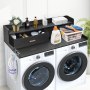 VEVOR Wasmachine- en drogerblad met 2 lades en 2-laags plank, 1370 x 700 x 305 mm Houten wasmachine- en drogerblad met antislipmatten, waterbestendig