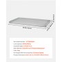 VEVOR Werkblad voor wasmachine en droger (137 x 69,9 cm) met opstaande rand en haken, voor organisatie en opbergruimte in linnenkast, voorraadkast of keukenblad, draagvermogen tot 113 kg, grijs