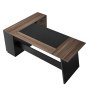 VEVOR L-vormig directiebureau, modern kantoorbureau met lades en opbergkast, stevig houten bureau, draagvermogen 158,7 kg, computerbureau voor werk, studie en schrijven, bruin+zwart