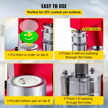 VEVOR Knopenmachine button machine button press 44 mm Ansteckbuttonmaschine 1000 stuks buttons