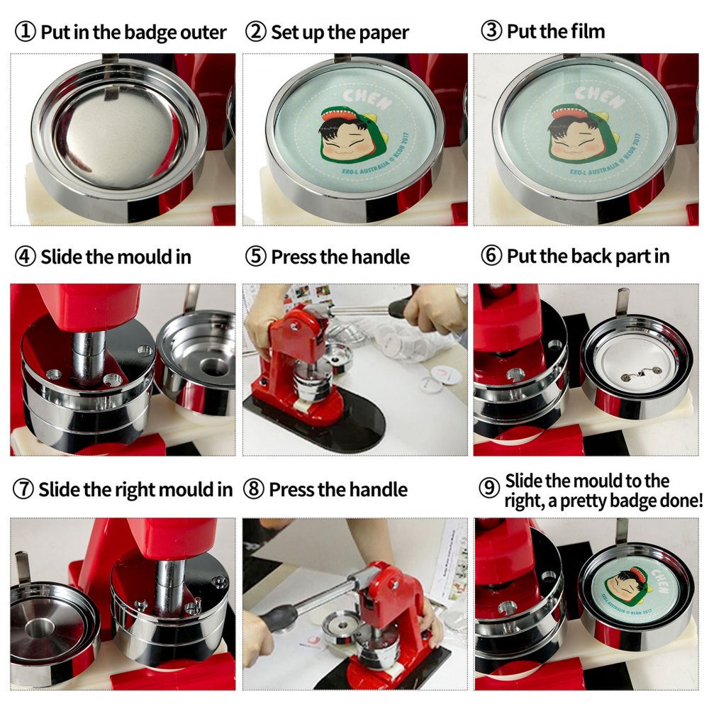 Vevor Diy Blanco Pin Badge Knop Badge Onderdelen Badge Making Kit 37 Mm 500-sets