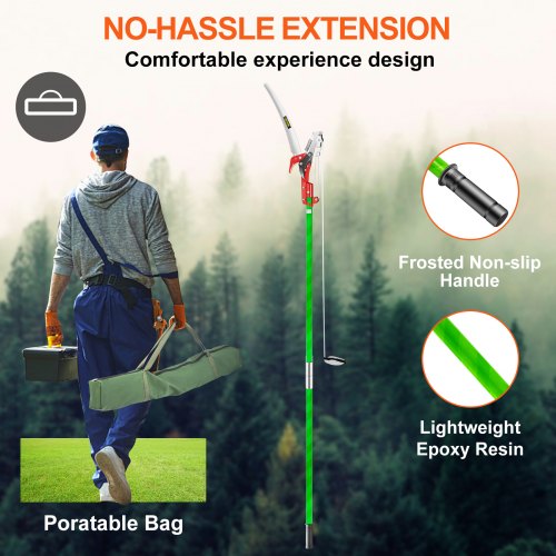 VEVOR Telescopische Stokzaag 8m Lange Stok Snoeizaag Zaagbreedte 1mm Telescopische Stokzaag Voor Snoeien Snoeien Van Bladeren In Bosbouw Gazon Tuin En Andere Plaatsen Om Takken En Bladeren Te Knippen