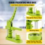 VEVOR Badge Button Press, 1 Inch (25 mm) Button Press Machine, Green Button Badge Maker Machine with 1 Circle Cutter and 1000 Sets of Components (Metal Fronts, Clear Plastic Mylar, Plastic Backs)