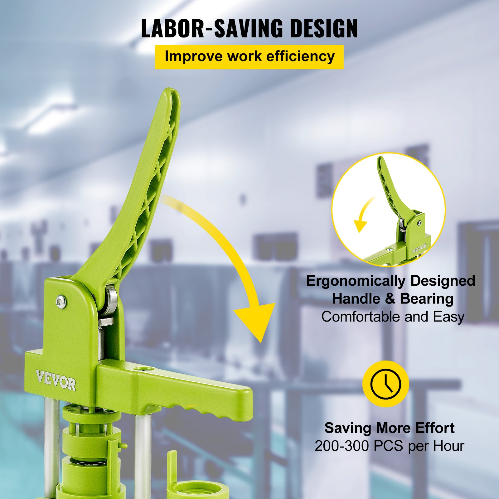 VEVOR Badge Button Press, 1 Inch (25 mm) Button Press Machine, Green Button Badge Maker Machine with 1 Circle Cutter and 1000 Sets of Components (Metal Fronts, Clear Plastic Mylar, Plastic Backs)