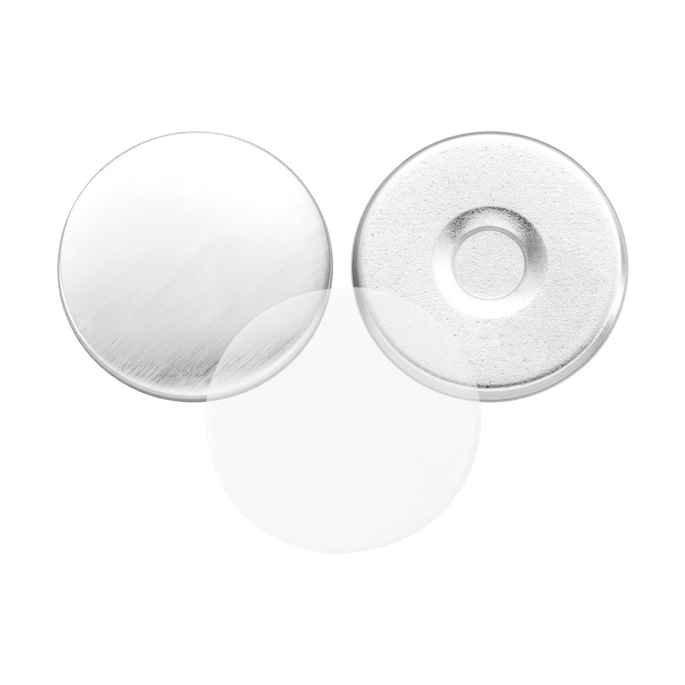 VEVOR koelkastmagneten, set van 50 stuks, 25 mm, accessoires voor knoopmachine, met magnetische achterkant, metalen behuizing, transparante mylarvellen en ronde blanco papiertjes, decoratieve magneten voor doe-het-zelfprojecten.