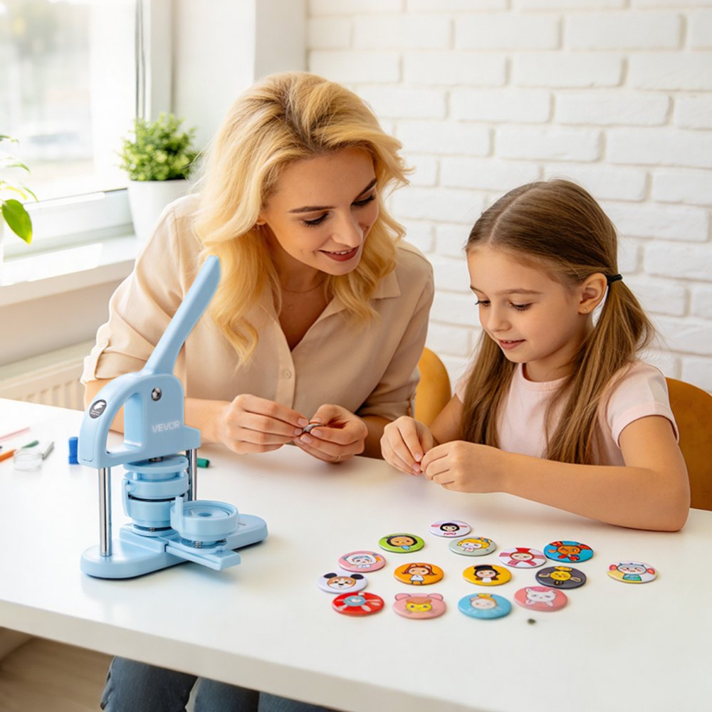 VEVOR Button Machine Accessoires 50-delige set 58 mm, koelkastmagneten, flesopener & sleutelhangers, transparante mylarvellen & ronde blanco vellen voor doe-het-zelfprojecten
