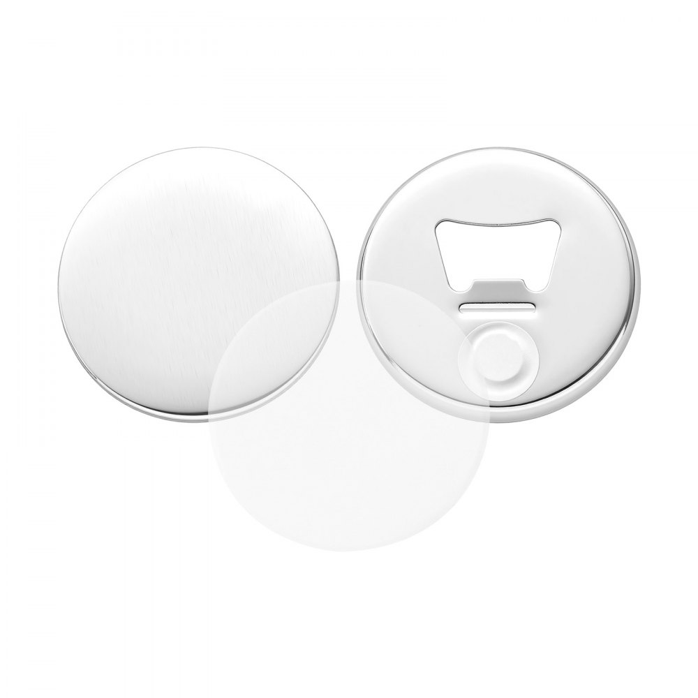 VEVOR Button Machine Accessoires 50-delige set 58 mm, koelkastmagneten, flesopener & sleutelhangers, transparante mylarvellen & ronde blanco vellen voor doe-het-zelfprojecten