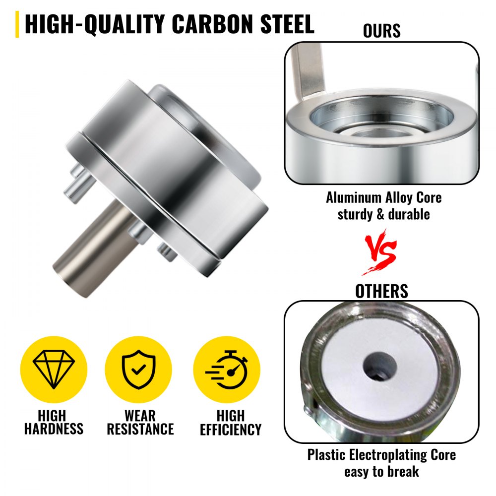 Vevor Badge Ponsen Sterven Aluminium Badge Machinevorm Mal Voor Knop Diy 25 Mm