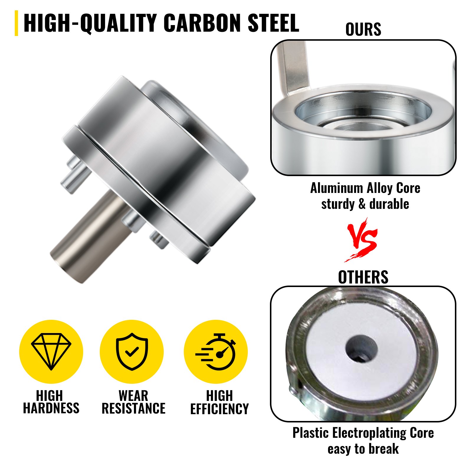 Vevor Badge Ponsen Sterven Aluminium Badge Machinevorm Mal Voor Knop Diy 25 Mm