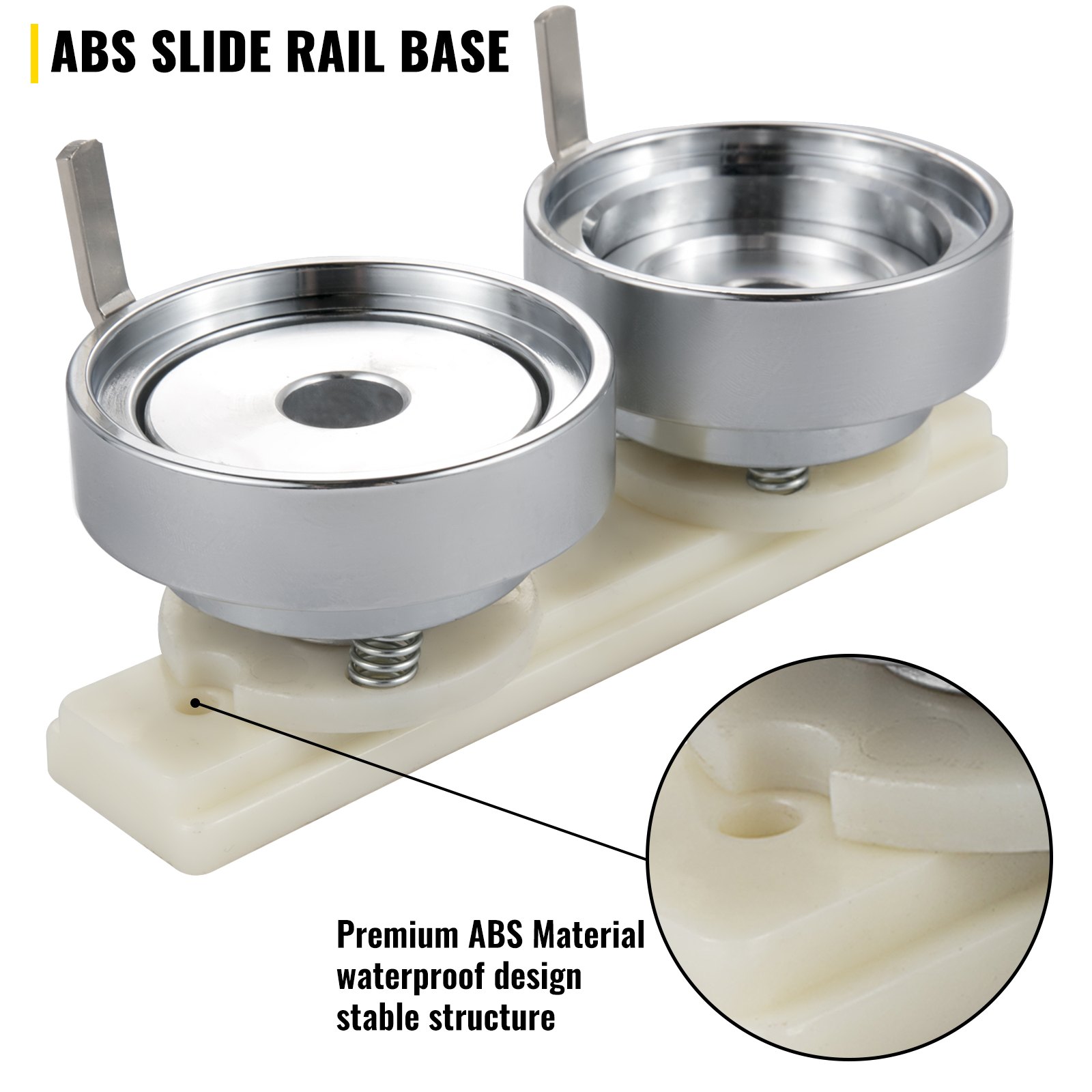 VEVOR Badge Punching Die 2.2 inch/56mm Round Punching Die with ABS Slide Button Die Carbon Steel Badge Maker Part Aluminum Alloy Core Compatible with Button Maker Making Machine for DIY Logo Badges