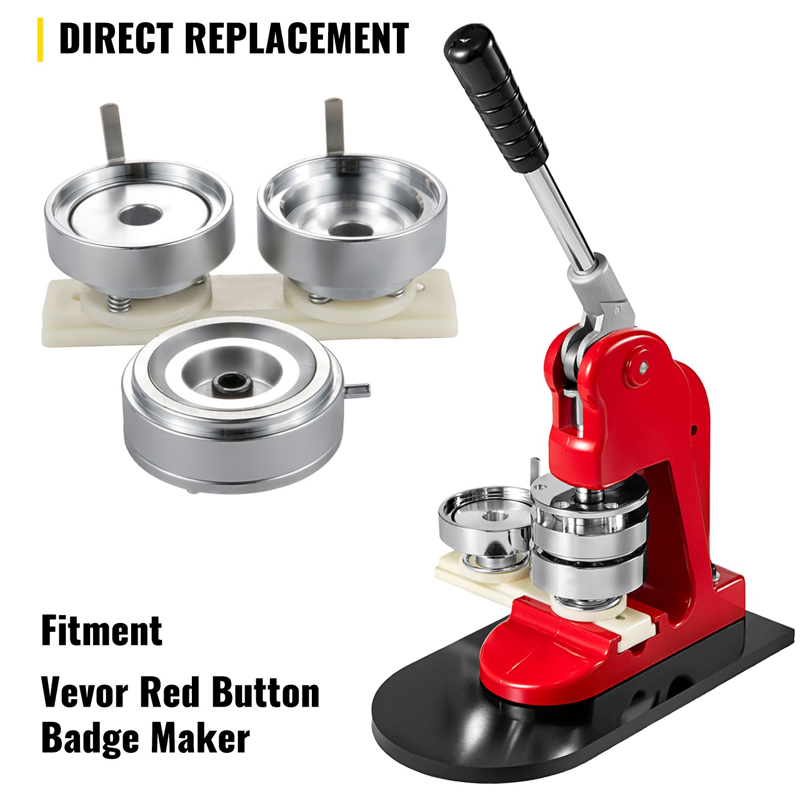 VEVOR Badge Punching Die 2.2 inch/56mm Round Punching Die with ABS Slide Button Die Carbon Steel Badge Maker Part Aluminum Alloy Core Compatible with Button Maker Making Machine for DIY Logo Badges