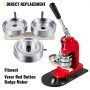 VEVOR Knopenmachine Button Machine Badge Ponsen Sterven 75 mm Aluminium Diy Ronde Knop Button Maker Abs Kunststof Schuifrail Duurzame Schimmel