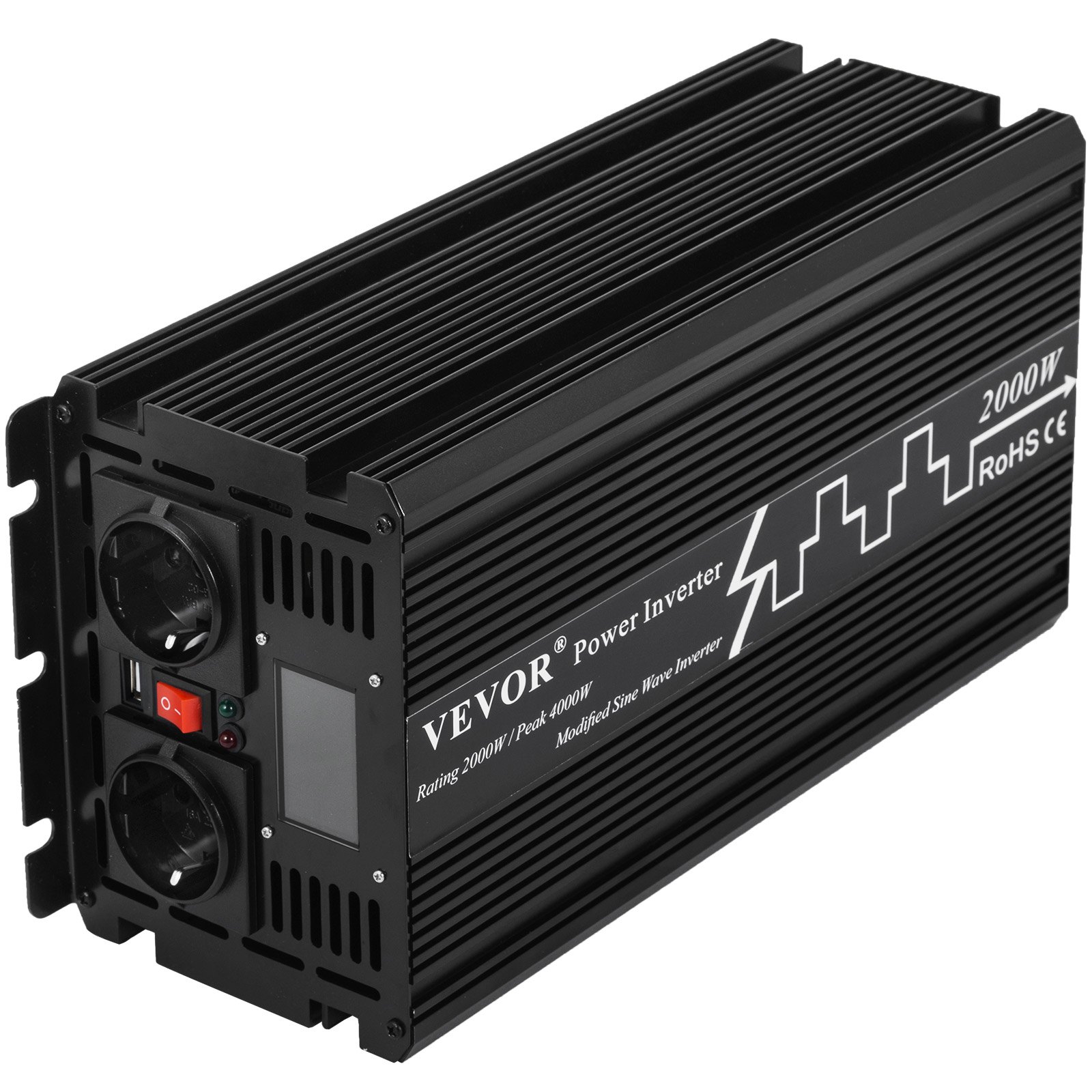 2000W omvormer 24V DC naar 230V AC omvormer met 4000W LCD display en afstandsbediening