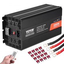 VEVOR Pure Sine Wave Inverter 5000W DC 12V to AC 230V Power Inverter with 2 AC Outlets 2 USB Ports 1 Type-C Port LCD Display and Remote Control for Heavy Duty Home Appliances