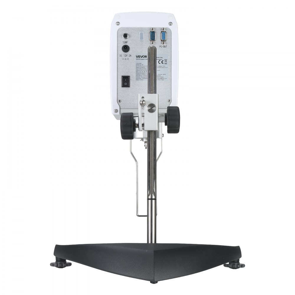 VEVOR digitale roterende viscometer 10-100000 cP, digitale viscositeitsmeter met een nauwkeurigheid van ±2%, inclusief 4 reflectoren, LCD-display en temperatuursensor. Roterende viscometer voor inkten, verven, lijmen en vetten.