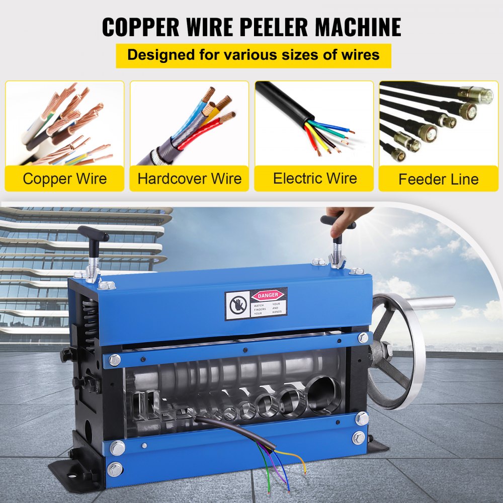VEVOR Wire Stripper Multi-Purpose Wire Stripper 25 kg, Stripping Machine Adapted 10 mm, Wire Range with CE Certification, Diameter and Flat TPS Cable for Wiring Harness Processing