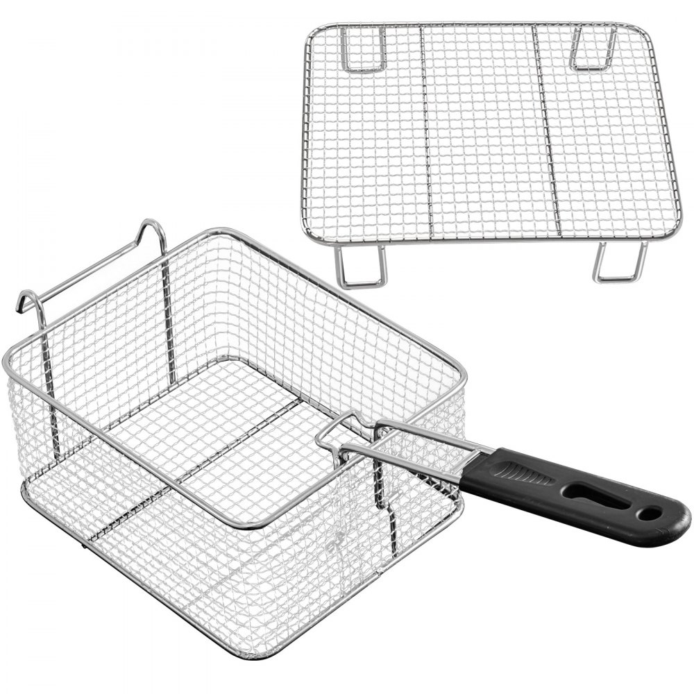 VEVOR Dubbele Elektrische Friteuse Dubbele Pan Friteuse 20 Liter Roestvrij Staal