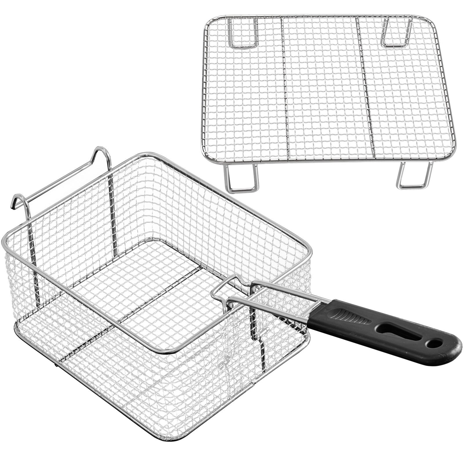 VEVOR Dubbele Elektrische Friteuse Dubbele Pan Friteuse 20 Liter Roestvrij Staal