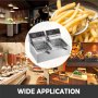 VEVOR Commercial Deep Fryer 12L Electric Fryer  5000W Twin Basket YB-82 Dual Tank Electric Deep Fryer Countertop Stainless Steel French Fry for Commercial Uses