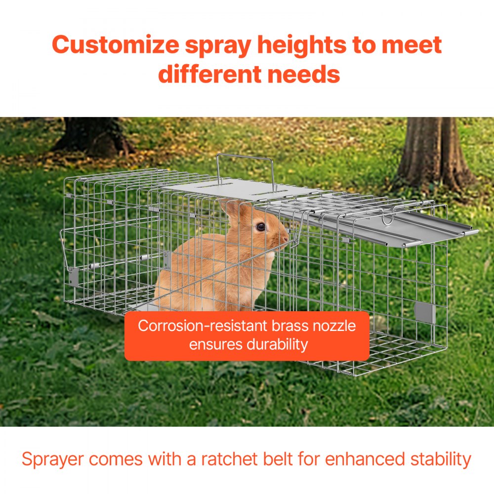 VEVOR marterval 610x203x203mm levende val gegalvaniseerd ijzerdraad konijnenval dierenval draadval doosval universele vangkooi voor wasberen katten chipmunks eekhoorns