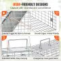 VEVOR Live Animal Cage Trap, 31" x 10" x 12" Humane Cat Trap Galvanized Iron, Folding Animal Trap with Handle for Rabbits, Stray Cats, Squirrels, Raccoons, Groundhogs and Opossums
