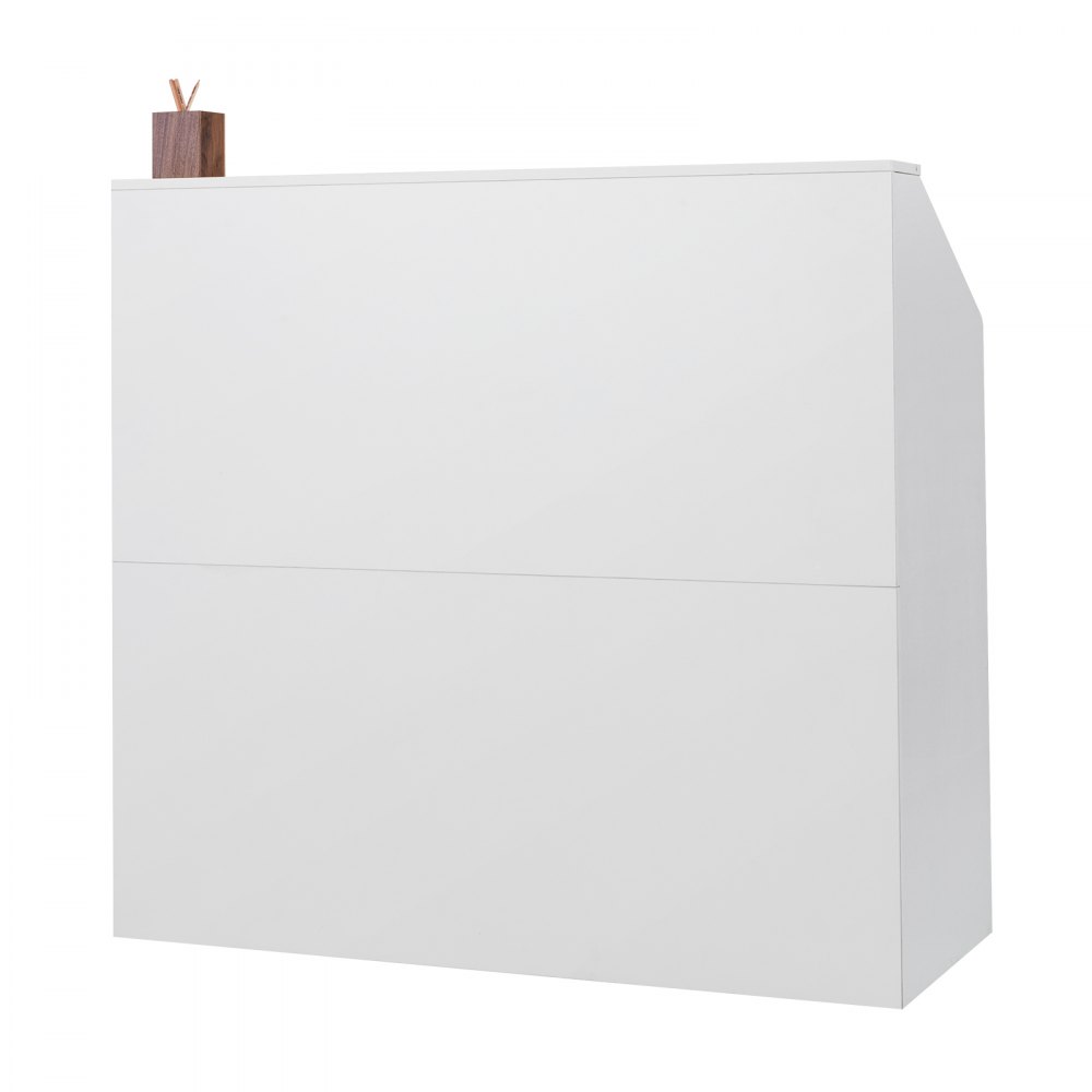 VEVOR Reception Desk, 46.46 x 19.69 x 43.90 in  Rectangular Front Counter Table, Office Reception Desk, Retail Counter and Front Reception Counter, for Checkout, Lobby, Beauty Salon and Office, White