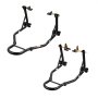VEVOR Motorcycle Stand Lift, 1100lbs Capacity Front Rear Combo Stand Lift, Front Wheel Dual-Fork Stand, Rear U+L Fork Swingarm Spool Stand, for Most Yamaha Honda Kawasaki Suzuki Motorcycles, Black