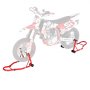 VEVOR motorfietsstandaard (draagvermogen 385 kg), dubbele voor- en achtervorkstandaard, U+L achtervorkstandaard met spiraalveer, geschikt voor de meeste motorfietsen van Yamaha, Honda, Kawasaki en Suzuki, rood.