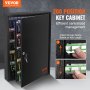 VEVOR key cabinet, key box, 200 keys, black key box, key safe, adjustable, lockable key cabinet with 20 key holders, 2 keys and 4 index cards
