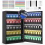 VEVOR 200-Key Cabinet, Key Lock Box with Adjustable Racks, Security Key Storage Box Steel, Key Organizer with 200 Colorful Key Tags and 4 Record Cards for School, Office, Hotel