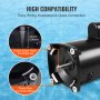 VEVOR pool pump motor with high compatibility, easy wiring, output screw teeth size 1/2-20unf-2a, black.