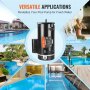 VEVOR 2 HP zwembadpompmotor, 56Y frame, 230 V (7,8 ampère), 3450 tpm, 60 Hz, 1,3 duty-factor, 50 μF/250 V condensator, linksdraaiende vierkante flens vervangende motor