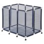 VEVOR Pool Storage Bin, 122 x 84 x 99 cm, Rolling Pool Float Storage Organizer with Casters, Durable Plastic Frame, Poolside Toys Noodles Holder, Breathable Mesh Basket for Swimming Pools