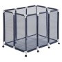 VEVOR Pool Storage Bin, 122 x 84 x 99 cm, Rolling Pool Float Storage Organizer with Casters, Durable Plastic Frame, Poolside Toys Noodles Holder, Breathable Mesh Basket for Swimming Pools