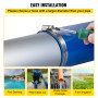 VEVOR afvoerslang 101,6 mm x 32 m PVC platte slang, zware terugspoelafvoerslang met klemmen, weerbestendig en barstbestendig, ideaal voor zwembad en wateroverdracht, blauw