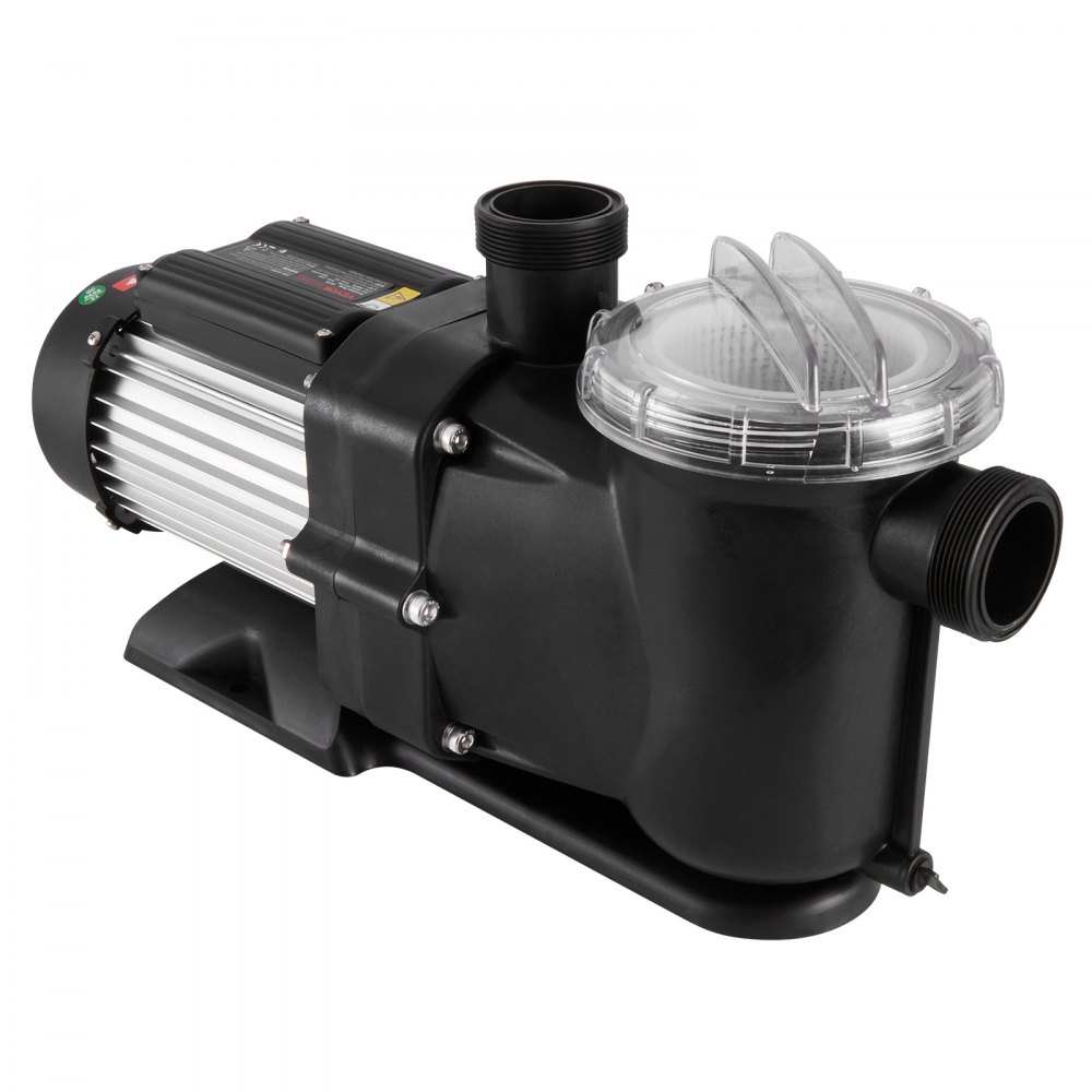 VEVOR Zwembadpomp 1,5 pk, max. 100 GPM, enkelvoudige snelheid zwembadpomp, 220 V, 2850 tpm, max. opvoerhoogte 15 m, filterpomp met filtermand, voor bovengrondse zwembaden, hottubs en spa's